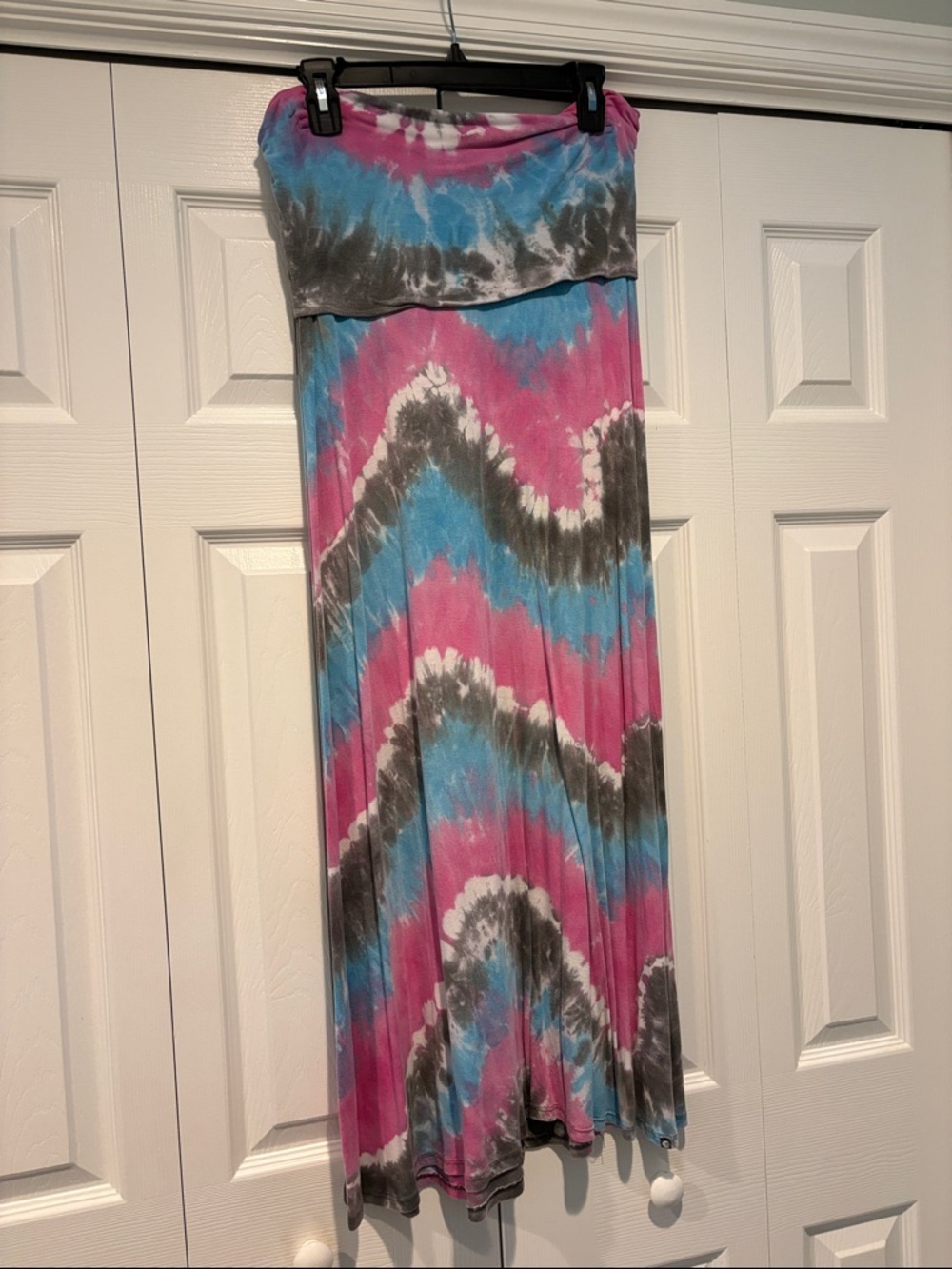Billabong Tie-Dye Maxi Skirt in Pink, Blue & Gray